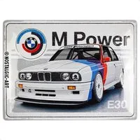 BMW Schlüsselanhänger BMW Motorsport Blechpostkarte E30 10x14 cm Vintage Grußkarte (1-tlg)