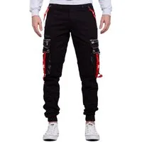 Cipo & Baxx Jogginghose Herren Slim Fit Hose Mid Waist BA-CR132 mit Strasssteinen modernen Design