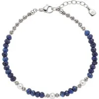 LEONARDO Armband Anjana, mit Sodalith - mit Glasperle, Perle (imitiert)