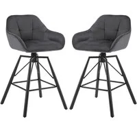 Woltu Barhocker (2 St), 2er Set, mit Lehne Fußstütze, drehbar
