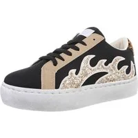 Ital-Design Damen Low-Top Freizeit Sneaker (88930565) Flach Sneakers Low in Schwarz