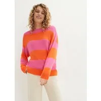 bonprix Strickpullover aus Viskose und Polyamid, ohne Verschluss, gestreiftes Design