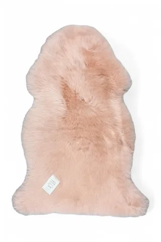 Echter rosa Schaffell-Teppich aus natürlicher, seidig weicher, flauschiger Echtwolle