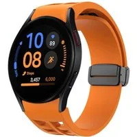 Wigento Smartwatch-Armband Für Samsung Galaxy Watch FE / 6 / 5 / 4 40mm Silikon Armband Orange