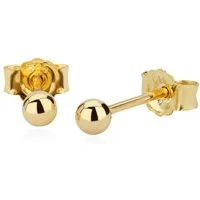 NKlaus Paar Ohrstecker Paar 2,50mm Kugel Ohrstecker 14 Karat 585 Gelbgold Damen Stecker Ohrri (Paar)