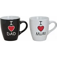 Wurm Becher 2 er Set Becher I love Mum +I love Dad Keramik