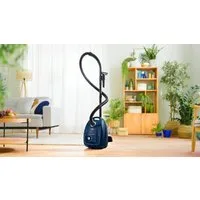 BOSCH Bodenstaubsauger BGD38BU2 Freistehfunktion, Blau, Hygienefilter, 600 W, mit Beutel, aus 30 % recyceltem Kunststoff