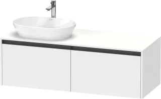 Duravit Ketho.2 Konsolenwaschtischunterbau wandhängend Weiß Matt 1400x550x459 mm - K24888L18180000 K24888L18180000