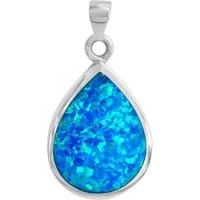 Vivance Kettenanhänger 925/- Sterling Silber synth. Opal blau