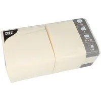 PAPSTAR Papierserviette Servietten, 3-lagig 1/4-Falz 33 cm x 33 cm creme 250 Stk