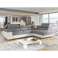 MIRJAN24 Ecksofa Torezio, mit Bettkasten und Schlaffunktion, Einstellbare Kopfstützen, 274x203x70-90 cm
