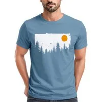 Neverless Print-Shirt Herren T-Shirt Wald Bäume Outdoor Adventure Abenteuer Natur-Liebhaber mit Print
