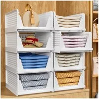 POPOLIC Aufbewahrungskorb Kleiderkorb im Schubladen-Stil, mehrschichtiges Design