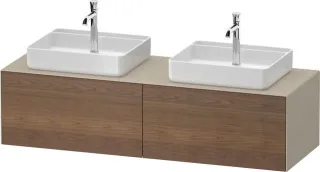 Duravit White Tulip Konsolenwaschtischunterbau wandhängend Amerikanischer Nussbaum & Taupe Matt & Se WT4865B77600000