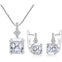 ROUGEMONT Schmuckset Funkelndes Damen Schmuckset 925 Sterling Silber Halskette+Ohrringe, Echtschmuck
