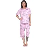 EloModa Pyjama Damen Pyjama 2 teiliger Schlafanzug Hausanzug 3/4 Sommer, M L XL 2XL (2 tlg)