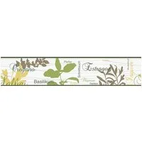 A.S. Création Bordüre Only Borders 11, leicht strukturiert, floral, botanisch, mit Schrift, Bordüre selbstklebend Bordüre Küche Papier Wand Decke Schräge Borte