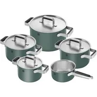 Zwilling Topf-Set Pure, Edelstahl 18/10 (Set, 5-tlg., 3 Kochtöpfe (16, 20 & 24 cm), Bratentopf 20 cm, Stieltopf 16 cm), Stay-Cool-Griffe, 3-lagige Bodentechnologie