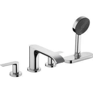 hansgrohe Vivenis Fertigmontageset 75444000 4-Loch-Wannenrandarmatur, mit sBox, chrom