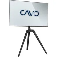 CAVO TV-Ständer elegante dreibeinige Design Staffelei für Schlafzimmer, Loft, (bis 65 Zoll, Holz schwarz, einfache Installation & Sturzsicherung)