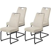 HELA Freischwinger KERTIN (Set, 4 St), XL Sitzbreite, Griff, Federkorb, 140kg belastbar