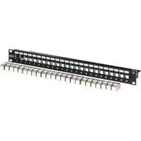 Modulares Patchpanel, 24-Port, bestückt mit 24x DN-93615 schwarz, 1 HE, Rack Mount, geschirmt