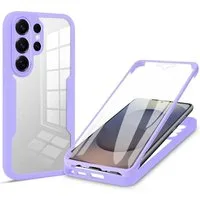 Wigento Handyhülle 360 Grad für Samsung Galaxy S26 Ultra mit Display Kameraschutz Lila 6,9 Zoll, 360 Grad Schutz, stoßdämpfend, robust