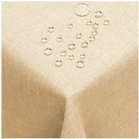 DecoHomeTextil Heimtextilmanufaktur Tischdecke Leinen Optik Tischdecke Tischtuch Abwaschbar Wasserabweisend