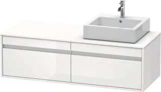 Duravit Ketho Konsolenwaschtischunterbau wandhängend Weiß Hochglanz 1400x550x426 mm - KT6697R2222 KT6697R2222