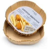 Spetebo Backpapier Airfryer Antihaft Backpapier formstabil 20 x 20 cm - 150 Stück, geeignet für Airfryer, Backofen, Dampfgarer und Mikrowelle