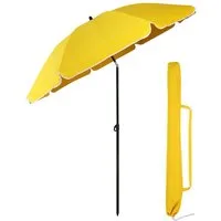 Sekey Sonnenschirm Ø 160 cm Balkonschirm Rund Strandschirm Sonnenschirm mit Schutzhülle, LxB: 160,00x160,00 cm, Neigungswinkel verstellbar, Höhe verstellbar, mit Tragetasche