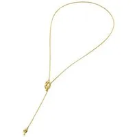 KARMA Lange Kette Pulloverkette 65 cm Gold Damen Edelstahl vergoldet (Geschenk für Frauen, Damenhalskette modern), Halskette Hypoallergen Wasserfest
