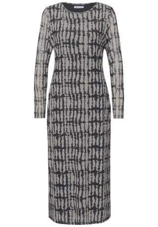 Street One - Gemustertes Mesh-Kleid schwarz - Gr. - 40