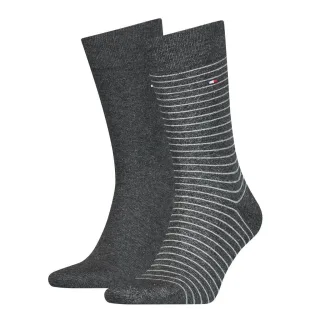 Tommy Hilfiger - Gestreifte Socken weiß/grau - Gr. - 42