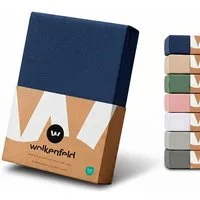 Wolkenfeld Spannbettlaken 100% Baumwolle - Superweiches Bettlaken für Matratzen von 5 bis 20cm, Jersey, Gummizug: rundum, (1 Stück), Rutschfest & Blickdicht - 90x200, 140x200, 160x200, 180x200 200x200