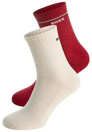 BOSS Socken "2P QS Iconic CC W" Packung, 2er, 2 Stk. tlg. mit BOSS-Logoschriftzug