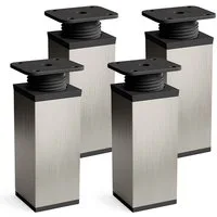 sossai® Möbelfuß Design-Möbelfüße, 4er & 8er Set, höhenverstellbar MFV1, Farbe: Inox, (4-St), Farbe: Inox