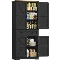 HOMECHO Küchenbuffet 180 cm Hoch Küchenschrank mit 4 Türen und Schubladen