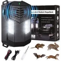 Quntis Ultraschall-Tierabwehr Ultraschall-Mäuseabwehrgerät & Marderschreck fürs Auto – bis 60 m², 1-tlg., Batteriebetrieben & hitzebeständig für Motorraum, Garage & Lagerhalle