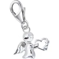 Goldene Hufeisen Charm Engel Engel Karabiner Charm Anhänger für Bettelarmband aus 925 Silber (inkl. Etui), für Gliederarmband oder Halskette