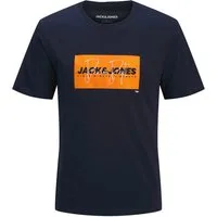 Jack & Jones Rundhalsshirt Jack&Jones Übergrößen T-Shirt navy JJCOLE Print