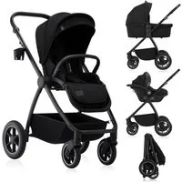 lionelo Kombi-Kinderwagen MERIL 3IN1, (Set 3in1), 3in1: XL-Babywanne/ADAC/Große Gummiräder/UPF50+/3D Panorama