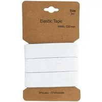 maDDma Gummiband Gummiband 3m x 20mm Gummilitze Gummi elastisches Band Flachgummi, weiß