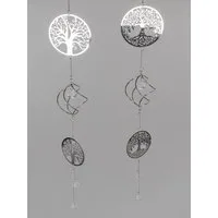 formano Dekohänger Hängedeko Bäume 2er Set Edelstahl silber 62 cm, ganzjährige Fensterdeko