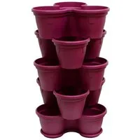 Engelland Blumenständer Säulentopf, Hochbeet, Kräuterbeet (Vorteils-Set, 5 St., 11 Liter Fassungsvermögen je Ebene), fallsicher, UV-beständig, stapelbar, platzsparend, robuster Kunststoff