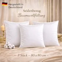NEXGEN Luxus Kopfkissen Baumwollkissen Premium Hotelqualität Hergestellt in Deutschland, Bezug: 3 Stück