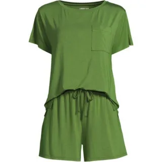 Kühlendes Pyjama-Set mit Shorts für Damen, Damen, size: regular, Grün, Elasthan/Viskose-Mischung, by Lands' End