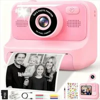Ophy 1080P Kinderkamera mit Selfie-Funktion & 32GB Speicher Sofortbildkamera (inkl. Sofortbildkamera (Rosa), ideales Geburtstagsgeschenk für Mädchen & Jungen (3–11 Jahre)