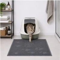 belviona Gummimatte, Vorleger für Katzentoilette, Katzenstreumatte, 32x45 cm, grau, 1-St., Rutschfest & fängt Katzenstreu zuverlässig auf