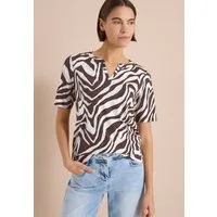 CECIL Kurzarmshirt Sommershirt mit Zebra-Print